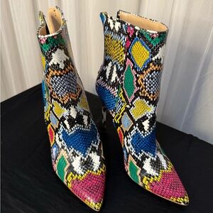 Snake print bootie